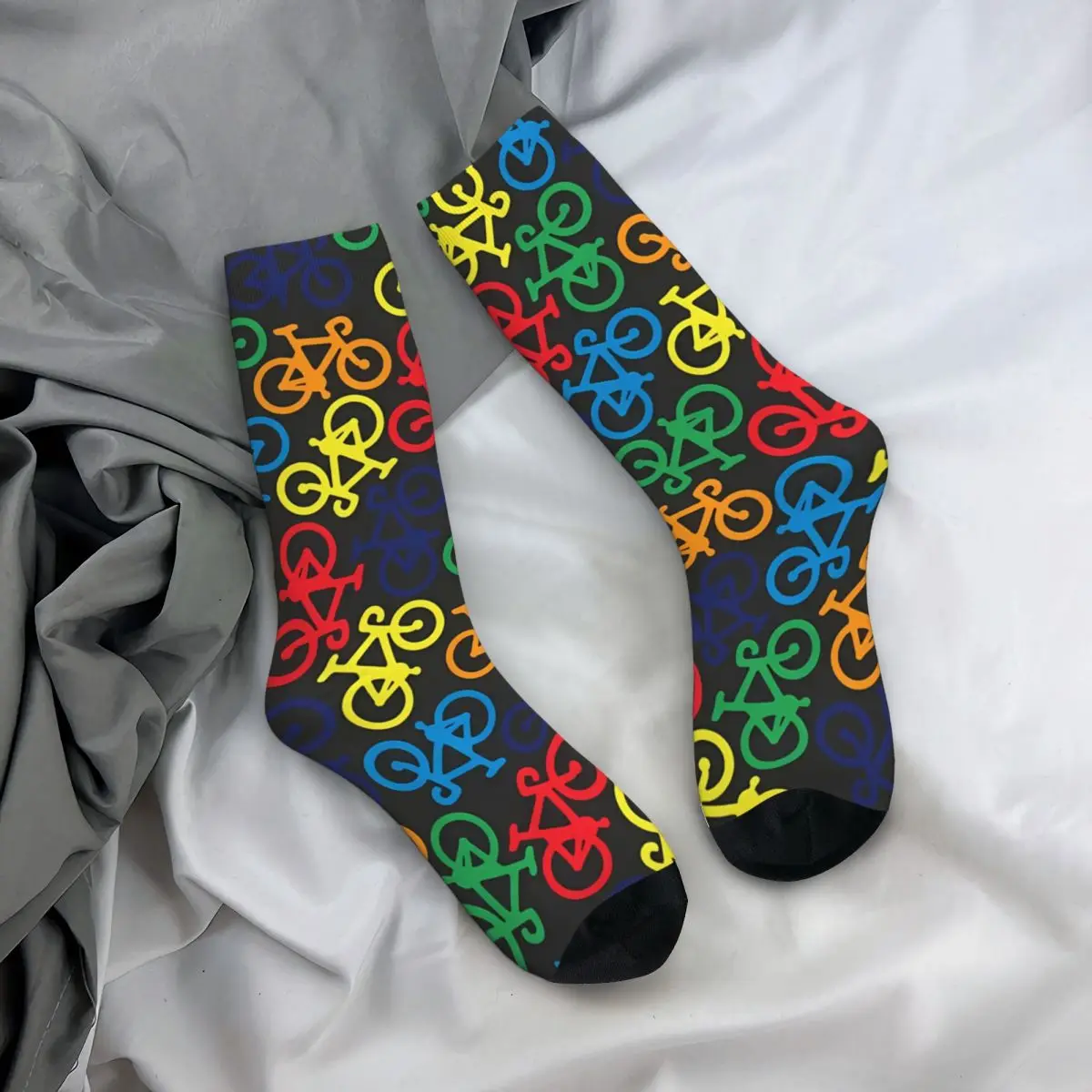 Mountain Biking Socks - Rainbow Multiple Bikes Crazy Men's Socks