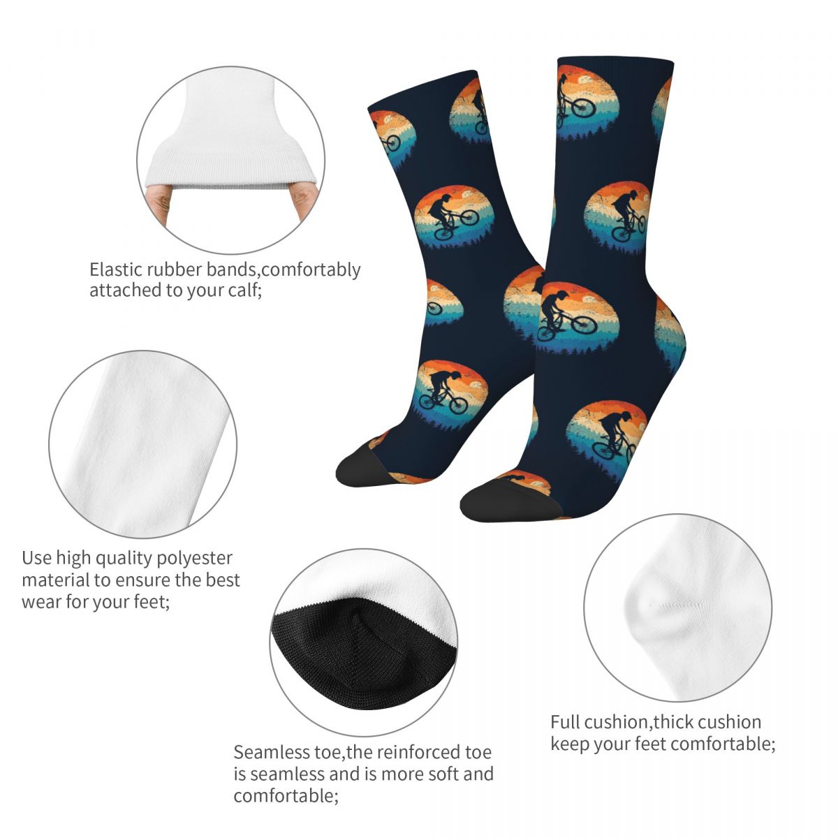 Funny Crazy Sock for Men Mount - Mountain Biking Socks review and price