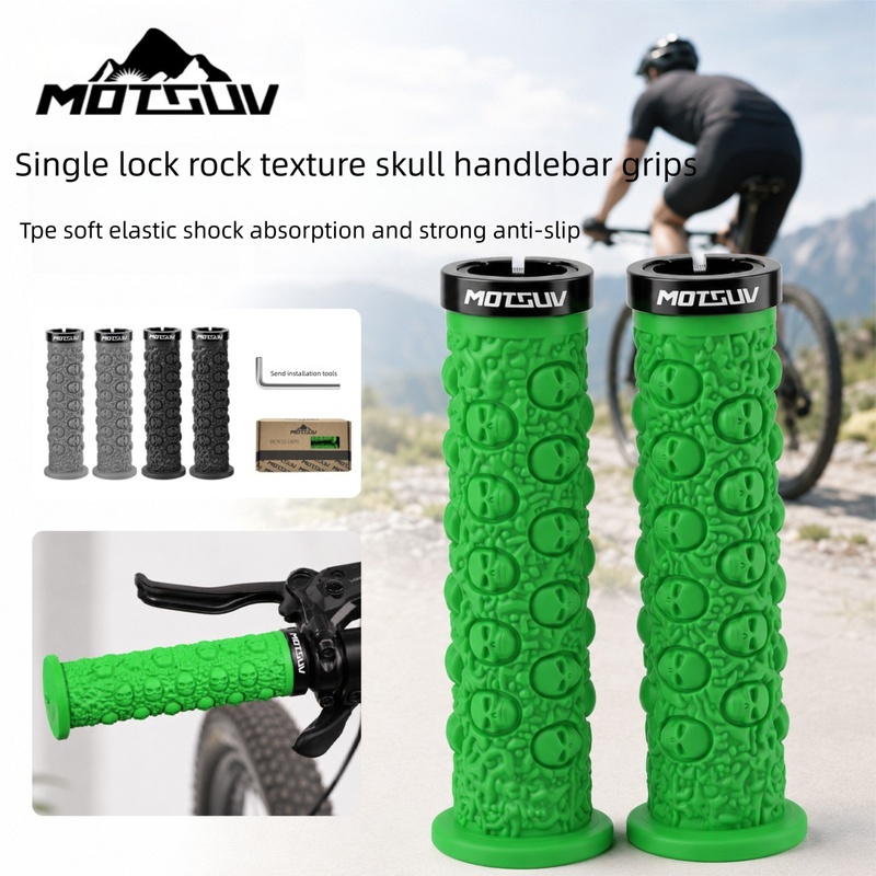 Bicycle Handlebar Grips, Skull - Mountain Biking Gloves review and price