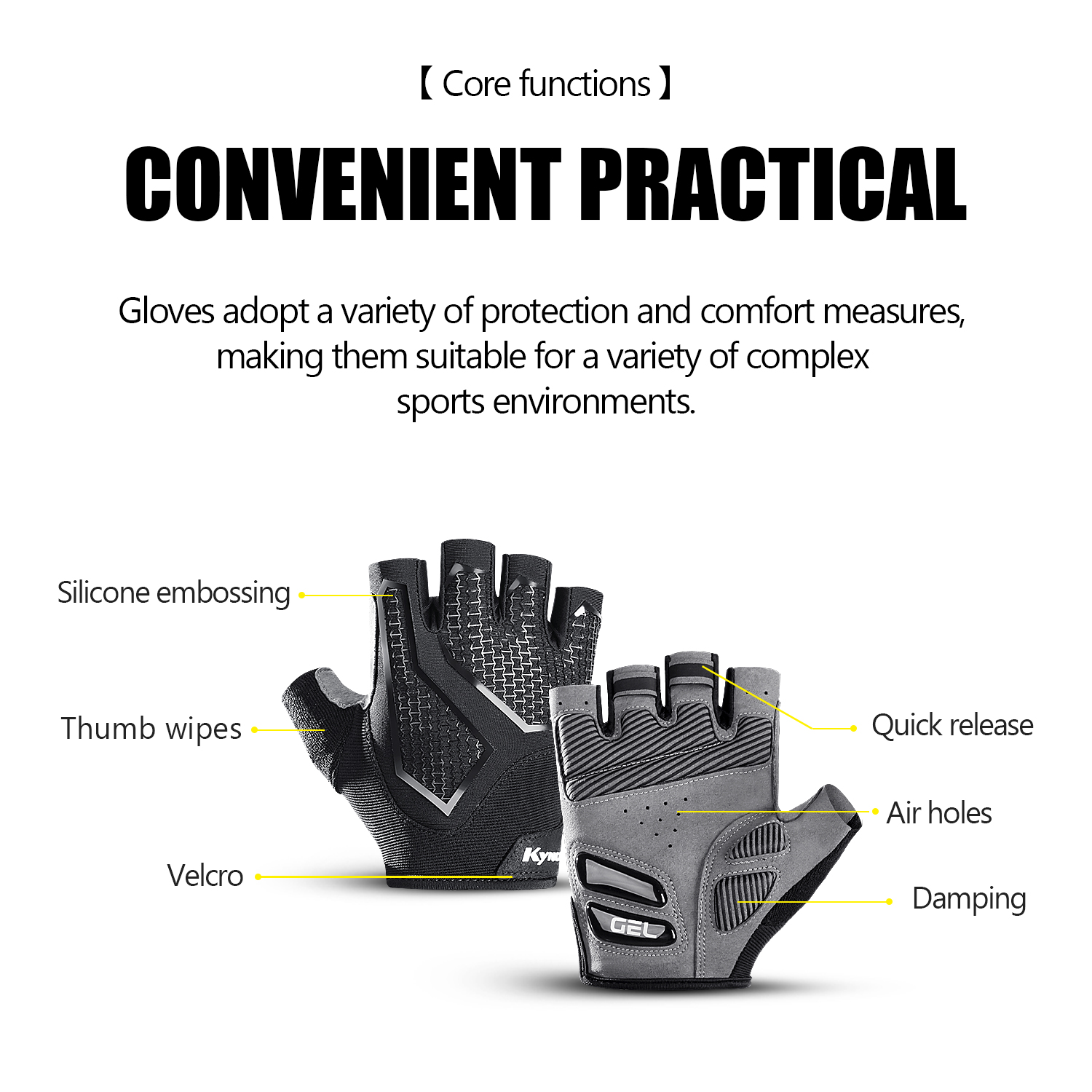 Kymc Half Finger Cycling Glove - Mountain Biking Elbow Pads review and price